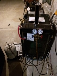 Retrofitting R124A cooler to hydrocarbon refrigerant
