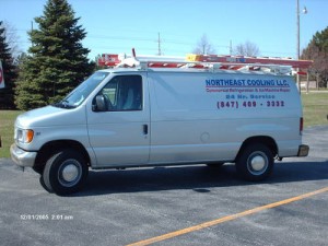 Sideview of Northeast Cooling service truck